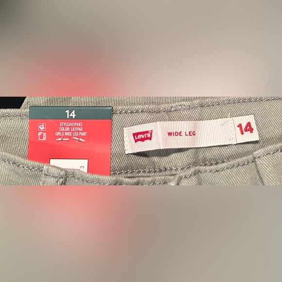 Levi's - Girl's Wide Leg Denim Jeans - Green, Size 14 - Picture 5 of 5